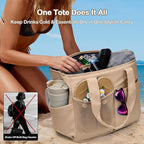 Odoland Soft Cooler Bag - Leakproof & Insulated, 2-in-1 Collapsible Design, Dry/Wet Separation, Large Soft Sided Cooler with Multi-Pocket Design for Beach, Picnic, Camping, Day Trip, Family Size