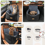 JOEJOY Dog Car Seats for Small Medium Dogs Under 35lbs, Dog Booster Seat with Detachable Washable Cover and Cushion, Memory Foam Pet Car Seat with Safety Belt and Storage Pockets (DG)