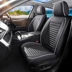 Car Seat Covers Full Set Fit for Toyota Prius 2001-2026, Premium Faux Leather Car Seat Protector, Breathable, Anti-Slip, Comfortable & Durable (Black&White,Full Set)