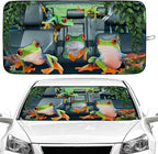 Frog Car Windshield Sun Shade Foldable Sunshade Front Window Cover Sun Visor Protector Accessories (59x27.5 inches)