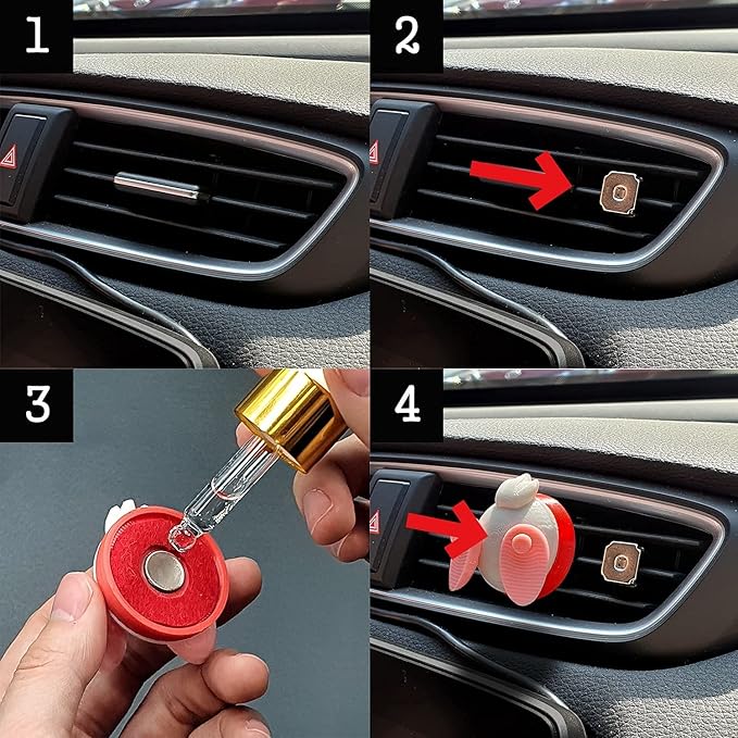 3D OM Air Freshener Duck(red) for Car or Indoor, Stylish Fun-3D Printing Plastic(eco PLA), Magnet and Clip - Solution is not included