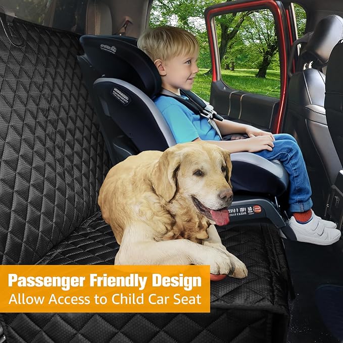 PETICON Dog Car Seat Covers for Truck Ford f150/Ram1500/GMC Canyon/Silverado, Waterproof Pet Back Seat Cover for Trucks, Scratchproof Nonslip Durable Rear Seat Cover for Dogs