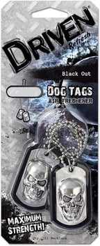 Driven by Refresh (88107) Dog Tags Novelty Black Out Air Freshener, (Pack of 4)