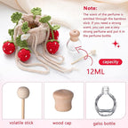 Cute Crochet Plant Car Freshener 12ml Empty Refillable Diffuser Bottle with Plants Hanging Accessories for Rearview Mirror Home Office Decor Women Mother's Day Gifts(Strawberry)