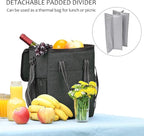 Tirrinia 6 Bottle Wine Gift carrier - Insulated & Padded Wine Carrying Cooler Tote Bag with Handle and Adjustable Shoulder Strap for Travel or Picnic, IDEAL Wine Lover Gift, Black