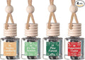 CE Craft Christmas Scented Car Air Freshener Diffuser, 4 Pack, 8ml Each, Up to 90 Days Refresher, Gift for Her