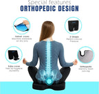 Orthopedic Seat Cushion for Tailbone & Sciatica Pain Relief – Ergonomic U-Shaped Memory Foam Chair Pad for Office, Car & Home – Coccyx Support, Back & Hip Comfort, Free Extra Washable Cover