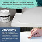 U.S. Art Supply White Gesso Primer - 16.9oz (500ml) for Oil & Acrylic Paint - Superior Coverage, Canvas Prep, Mixable White Gesso Paint Artists