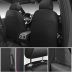 CAR PASS 3D Foam Mesh Leather Car Seat Covers Front Seats,Breathable Mesh Front Seat Covers for Women,Universal Fit for Cars SUV Truck Sedan Van Automotive, Armrest Airbag Compatible,Black and Pink