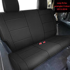 AOMSAZTO Seat Cover for Jeep Wrangler JK 4 Door 2008 2009 2010 Custom Full Set Waterproof Faux Leather Seat Cushion Protector Custom Car Seat Cover Accessories - Black