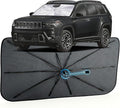 Car Windshield Sun Shade for Jeep Cherokee 2014-2026 –[Reflective Coated Fabric] Sunshade Umbrella for Front Window, Car Shades Sun Visor Keep Car Cool and Protects Interior, 1:1 Exact Fit