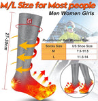 Autocastle Heated Socks for Men Women - Rechargeable Battery Electric Socks for Chronically Cold Feet - Winter Warm Thermal Washable Unisex Foot Warmer for Hunting Skiing Cycling