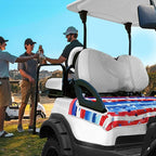 YOKYHOM American Flag Golf Cart Seat Covers for 2/4-Seater, Patriotic USA Seat Towel Blanket Keeps Seats Cool & Clean for Summer, Microfiber Fits EZGO, Club Car, Yamaha, 51"x31"
