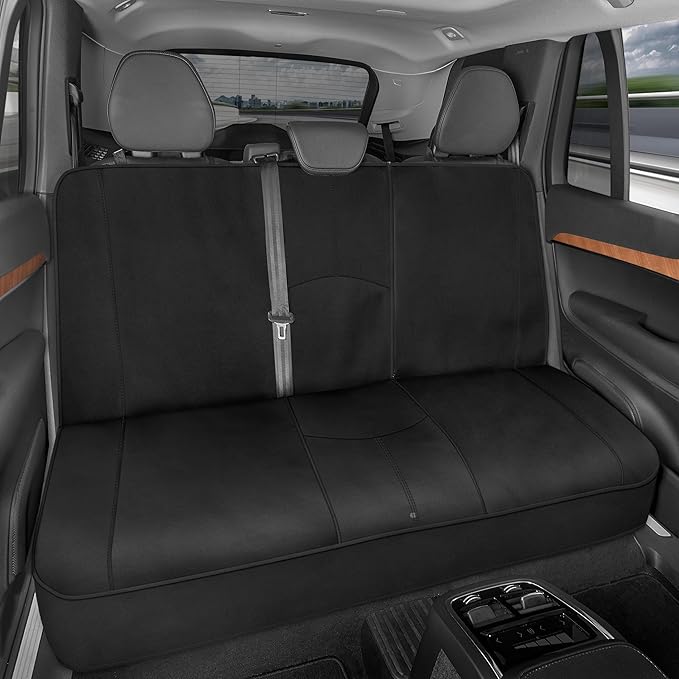 Motor Trend Neoprene Waterproof Seat Covers for Cars, Trucks, & SUV – Black Automotive Interior Protectors - Rear Split Bench Protector for Kids Dogs & Pets – Forros para Asientos de Carro