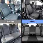 coverdream Rav4 Seat Covers Custom Fit for 2013-2018 Toyota Rav4 LE,Full Coverage Polyester Car Seat Protector(Full Set,Black & Gray)