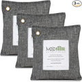 Moso Natural Air Purifying Bag 500g (3 Pack) Premium Bamboo Charcoal Odor Absorber for Home, Bedroom, Kitchen, Basement | Unscented Pet Odor Eliminator | Large Charcoal Deodorizer Bag Covers 250sqft