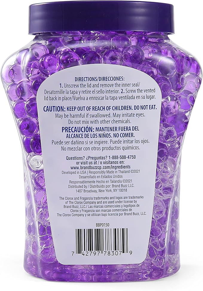 Clorox Fraganzia Crystal Beads Air Freshener Twin Pack, Long Lasting Room Deodorizer and Odor Eliminator Gel Beads for Home, Car, or Office, Lavender with Eucalyptus Scent, 24 Fl Oz