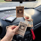 PumpCar 2 pieces Wanted Luffy double-sided hanging Japanese anime cherry-scented One Piece car air freshener for rearview mirror Car Interior Accessories Household Gifts Cool Household Gifts