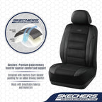 Skechers Men’s Seat Covers, Air-Cooled Memory Foam Car Seat Covers Front Seats, Airbag Compatible,Universal Fit for Most Cars, SUVs, Vans and Trucks,Black