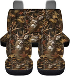 KEIAHUAN Camo Deer Hunt Design Car Seat Cover Full Sets Front Bucket Seat Covers & Rear Bench Seat Protector Car Interior Accessories Decoration Fit Most Cars, Trucks, SUV or Vans 4 Pcs