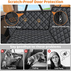 URPOWER Hard Bottom Dog Car Seat Cover for Pets 100% Waterproof Seat Cover Hammock 600D Heavy Duty Scratch Proof Nonslip Durable Soft Back Seat Covers for Cars Trucks and SUVs
