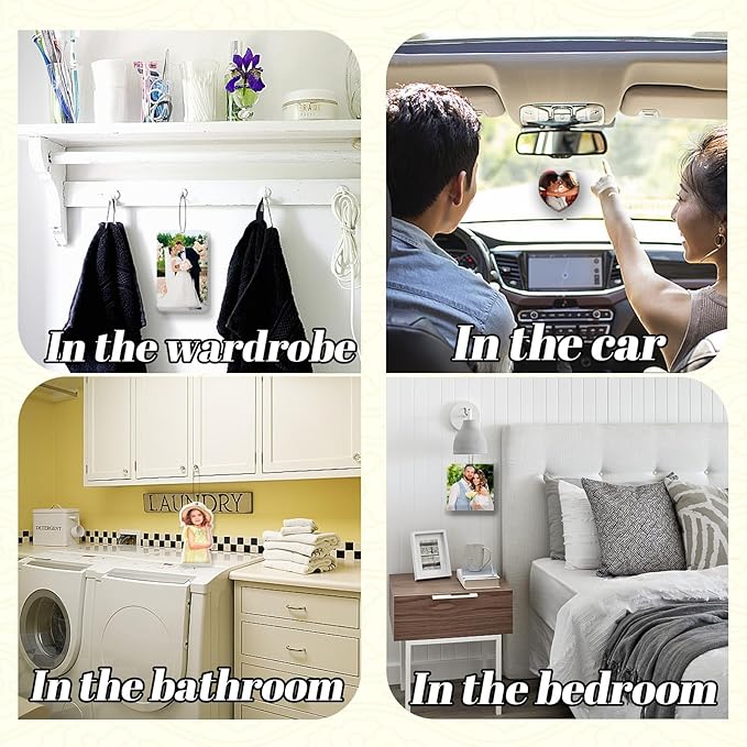 5Pcs Custom Air Fresheners with Picture, Customized Photo Air freshener for Car Personalized Double Sided Hanging Air Freshener Car for Bedroom Bathroom Gifts for Him (5pcs-Rectangle)
