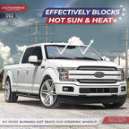 Autoamerics 1-Piece Windshield Sun Shade - Holographic Print Foldable Car Front Window Sunshade for Cars SUV Truck - Heat Blocker Visor Protector Blocks Max UV Rays and Keeps Your Vehicle Cool - Small