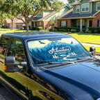 63"x28.5" Car Windshield Sun Shade with Storage Pouch, Stylish Printed Front Window Sunshade with Double Ring Frame, Universal Fit Foldable Heat Blocker & UV Protector for SUV, Sedan (Adventure-Peak)