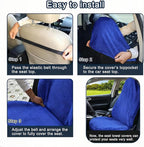 Car Seat Towel Cover, 2pcs Universal Front Seat Protector for Cars, SUVs and Trucks, Sweat Towel Car Seat Cover for Gym, Yoga, Swimming, Pets and Family Travel, Blue