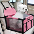 PetsHome Dog Car Seat Foldable Dog Car Booster Seat Waterproof Breathable Oxford Travel Bag for Small to Medium Dogs, Puppies, and Pets-Pure Pink-Upgrade