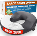 5 STARS UNITED Donut Pillow Hemorrhoid Tailbone Cushion – Large Floor Cushion for Pain Relief – Coccyx, Prostate, Sciatica, Pelvic Floor, Pressure Sores, Pregnancy, Postpartum Recovery, Dark Gray