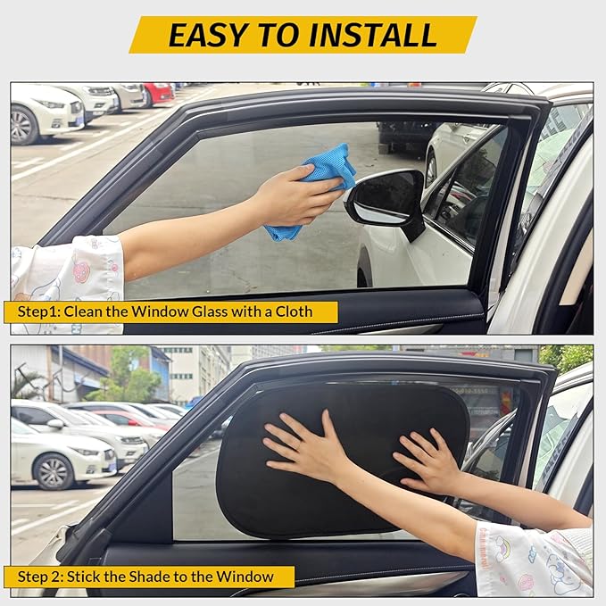2 Pack Car Window Shade - 20″ × 12″ Car Side Window Covers for Baby, Cars Window Sun Shade, Glare Shield and UV Rays Protection for Your Child, Mesh Window Shades for Baby