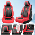 Fit Prius Car Seat Covers for Toyota Prius 2001-2026 -Premium Leather, Waterproof Stain-Resistant, Breathable，All-Weather Seat Cushion Protecto & Airbag Compatible, 2 Front Seat Red & Black