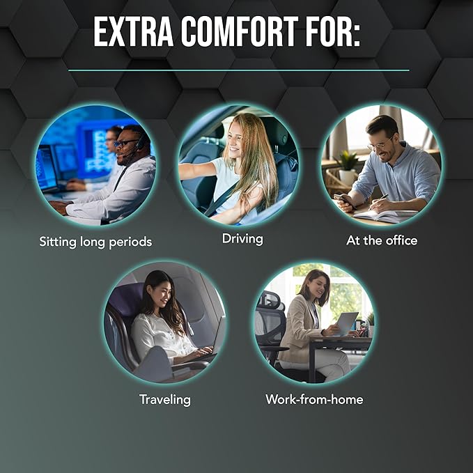 Samsonite Lumbar Support Pillow with Cooling Gel – Memory Foam Back Pillow for Office Chair, Car Seat, or Gaming Chair – Ergonomic Design with Breathable Mesh & Washable Cover - Mesh with Cooling Gel
