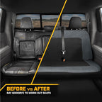 Cat MeshFlex Charcoal & Black Rear Seat Cover for Car – Durable Canvas & Mesh Design 60/40 Split Bench Protector for Cars, Trucks & SUVs – Back Seat Cover for Rear Bench – Interior Car Accessory