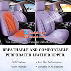 Coverado Front Seat Covers for Cars, Luxury Leather Seat Covers, Waterproof Car Seat Protector, Driver Car Seat Cushions Universal Fit for Most Sedan, SUV, Trucks (Purple)