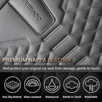 Coverado Car Seat Covers, Front Seat Cover, 2 Pack Waterproof Nappa Leather Seat Covers for Cars, Car Seat Protectors, Driver Seat Cover, Automotive Seat Covers Universal Fit for Most Cars, Gray