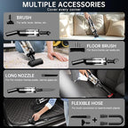 Handheld Vacuum Cordless, 16000Pa Powerful Suction, Lightweight at 1.3 lbs, Type-C Charge, Multiple Accessories, Rechargeable Car Vacuum Cleaners for Home Office Pet