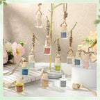 36 Pcs Employee Appreciation Gifts Bulk Empty Glass Essential Oil Diffuser Car Air Freshener Diffuser Hanging Ornament for Coworkers Office Staff
