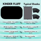 Car Window Shades - Certified 99.79% UVA & 99.95% UVB sun protection. Award winning car sun shade for side windows. 4 Pack (2 Transparency options) 25" x 16" -window shade for car baby by Kinder Fluff