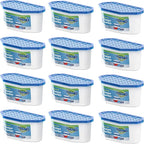 Moisture Absorbers, 12 Pack, Compact Dehumidifier for Closet, Efficient Humidity Absorber Boxes, Moisture Absorber for Closet, Odor Eliminator with Fragrance Free, Blue, 6.4oz, 300ml