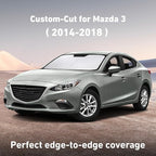 EcoNour Windshield Sunshade Compatible for Mazda 3 2014-2016 2017 2018, Sun Visor for Front Windshield & Window Sun Shade Cover, UV Heat Blocker & Protector, Car Accessories