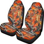 ELEQIN Orange Camo Hunting Car Seat Covers Two Front Only for Car, Automotive Interior Covers, Quick Setup Universal Fit Seat Covers for Car, Truck, SUV