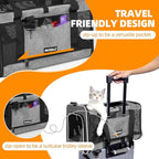Cat Carrier Soft-Sided Travel Bag for Medium to Large Cats Over 15lbs, Small Dog Carrier Crate Top Entry Breathable Mesh Puppy 12 Pounds, Pet Rabbit Carrying Cage Kennel Collapsible Grey