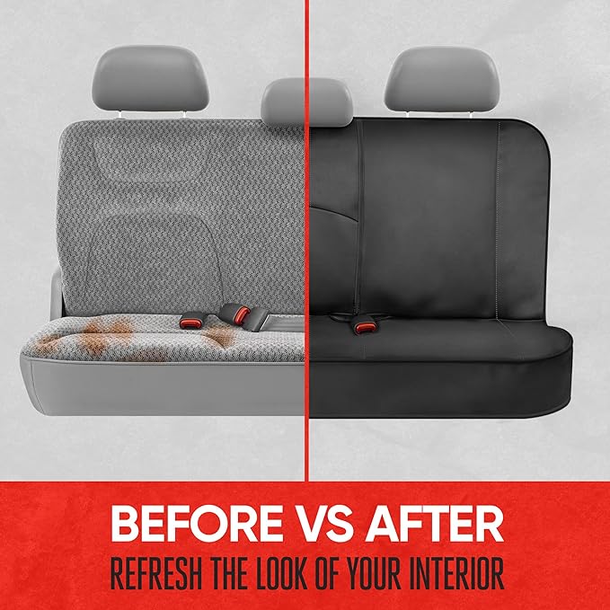 Motor Trend Neoprene Waterproof Seat Covers for Cars, Trucks, & SUV – Black Automotive Interior Protectors - Rear Split Bench Protector for Kids Dogs & Pets – Forros para Asientos de Carro