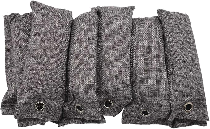 12 Pack 75G Each Bamboo Charcoal Air Purifying Bag, Travel Size Shoe Deodorizer, Natural Air Freshener, Odor Eliminator, Activated Charcoal Odor Absorber for Home, Closet, Car