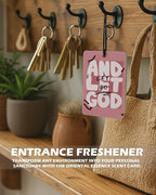 Retro Pink Christian Car Air Freshener 4 Pcs, Neutral Bible Verses Hanging Air Freshener for Cars Bathroom Dorm Books Decor, Vintage Religious Accessories Gifts for Women Men