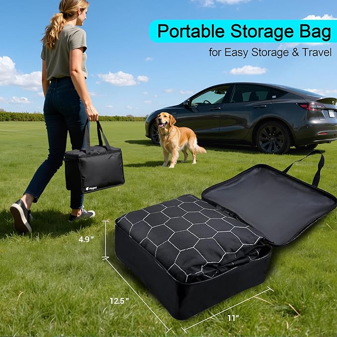 Dog Seat Covers for Back Seat, Dog Car Seat for Tesla Model 3, 100% Waterproof Pet Seat Cover Protects from Scratches, Scuffs, Hammock for Tesla with Mesh Window & Headrest Protection