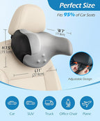 Car Neck Pillow: 2 Pack Ergonomic Memory Foam Headrest Pillow for Driving, Adjustable Neck Support Cushion for Pain Relief, Head Rest Pillows for Car Seat, Truck - Gray & Black