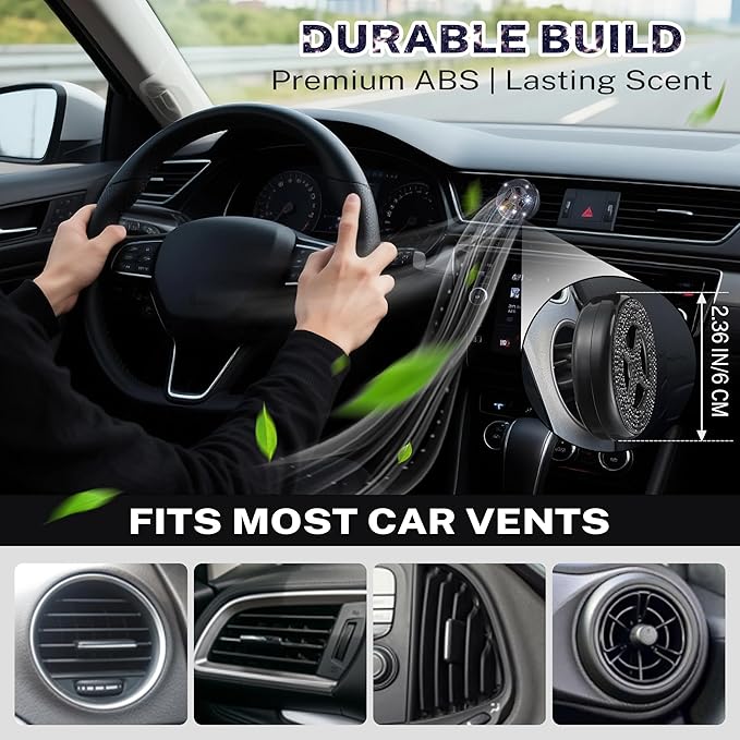 Car Fragrance Holder Compatible with Bath & Body Works Refills (Not Included), Air Freshener Vent Clip or Visor Clip, Refillable Scent Holder, Easy to Open Car Diffuser (Black,Diamond)
